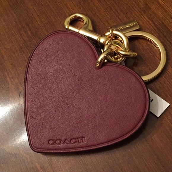 Coach Signature Heart Keychain Bag Charm - Picture 4 of 5